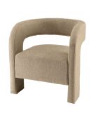Fauteuil design en tissu Agathe beige - 56x70x73cm