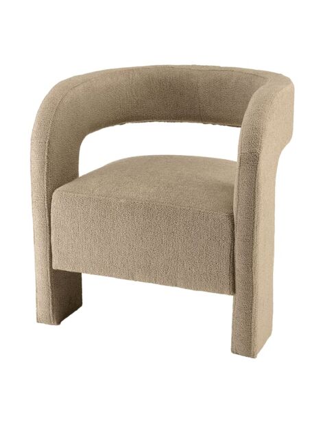 Fauteuil design en tissu Agathe beige - 56x70x73cm