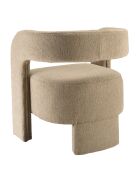 Fauteuil design en tissu Agathe beige - 56x70x73cm