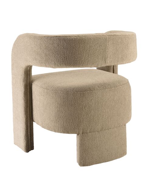 Fauteuil design en tissu Agathe beige - 56x70x73cm