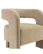 Fauteuil design en tissu Agathe beige - 56x70x73cm