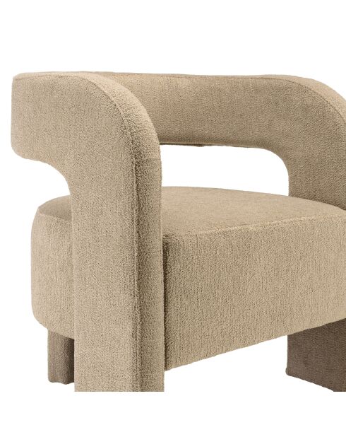 Fauteuil design en tissu Agathe beige - 56x70x73cm