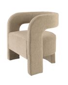 Fauteuil design en tissu Agathe beige - 56x70x73cm