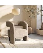Fauteuil design en tissu Agathe beige - 56x70x73cm