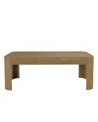 Table basse rectangulaire Ella design arrondi naturelle - 66x122x45cm