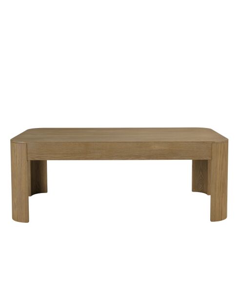 Table basse rectangulaire Ella design arrondi naturelle - 66x122x45cm