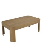 Table basse rectangulaire Ella design arrondi naturelle - 66x122x45cm