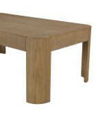 Table basse rectangulaire Ella design arrondi naturelle - 66x122x45cm