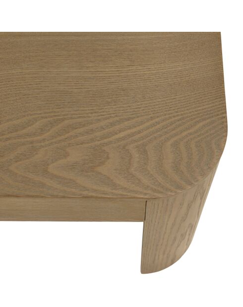 Table basse rectangulaire Ella design arrondi naturelle - 66x122x45cm