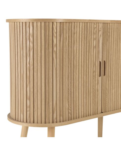Buffet ovale en bois Agathe naturel - 33x80x76cm