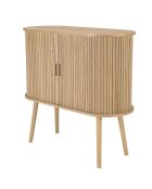 Buffet ovale en bois Agathe naturel - 33x80x76cm