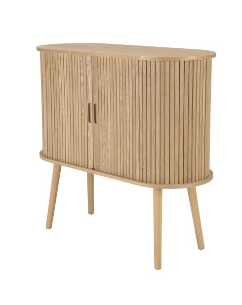 Buffet ovale en bois Agathe naturel - 33x80x76cm