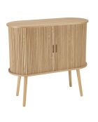 Buffet ovale en bois Agathe naturel - 33x80x76cm
