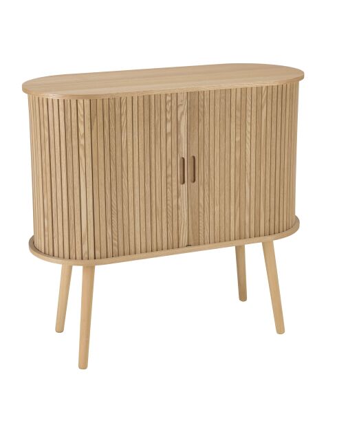 Buffet ovale en bois Agathe naturel - 33x80x76cm