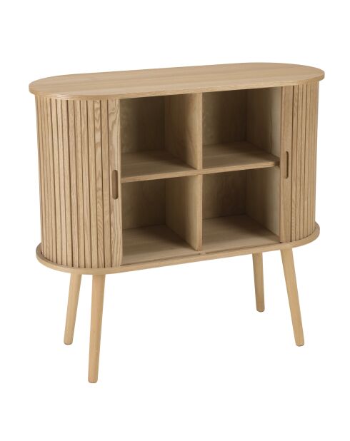 Buffet ovale en bois Agathe naturel - 33x80x76cm