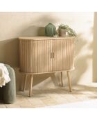 Buffet ovale en bois Agathe naturel - 33x80x76cm