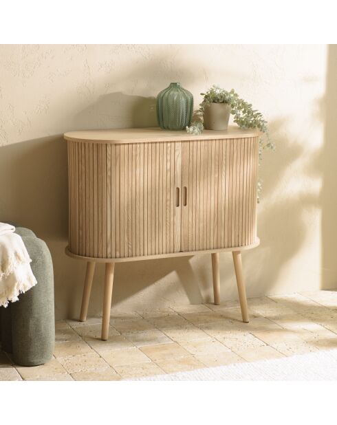 Buffet ovale en bois Agathe naturel - 33x80x76cm