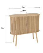 Buffet ovale en bois Agathe naturel - 33x80x76cm