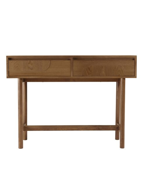 Console Mario 2 tiroirs décor motif arrondi naturelle - 33x110x80cm