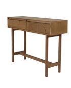 Console Mario 2 tiroirs décor motif arrondi naturelle - 33x110x80cm