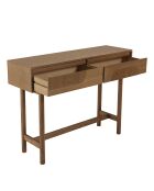 Console Mario 2 tiroirs décor motif arrondi naturelle - 33x110x80cm