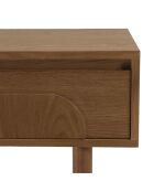 Console Mario 2 tiroirs décor motif arrondi naturelle - 33x110x80cm