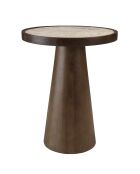 Beistelltisch mit Marmorplatte mit dunklem James-Mangofuß - 40x40x51cm