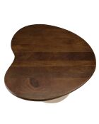 Ovaler Couchtisch, Mangoplatte, Metallbeine, James Ivory - 64x72x39cm
