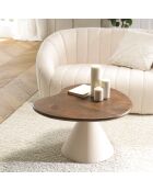 Ovaler Couchtisch, Mangoplatte, Metallbeine, James Ivory - 64x72x39cm