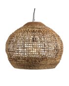 Suspension boule en abaca Sixtine naturelle et teck - 60x60x47cm