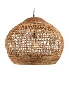 Suspension boule en abaca Sixtine naturelle et teck - 60x60x47cm