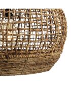 Suspension boule en abaca Sixtine naturelle et teck - 60x60x47cm