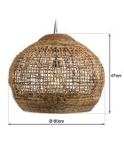 Suspension boule en abaca Sixtine naturelle et teck - 60x60x47cm