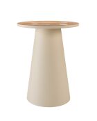 Table d'appoint ronde plateau en métal émaillé James caramel - 40x40x52cm