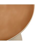 Table d'appoint ronde plateau en métal émaillé James caramel - 40x40x52cm