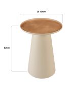 Table d'appoint ronde plateau en métal émaillé James caramel - 40x40x52cm