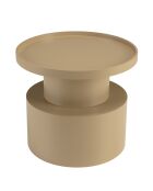 Table d'appoint ronde en bois peint Agathe taupe - 45x45x38cm