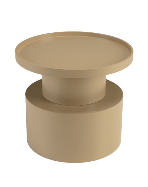 Table d'appoint ronde en bois peint Agathe taupe - 45x45x38cm