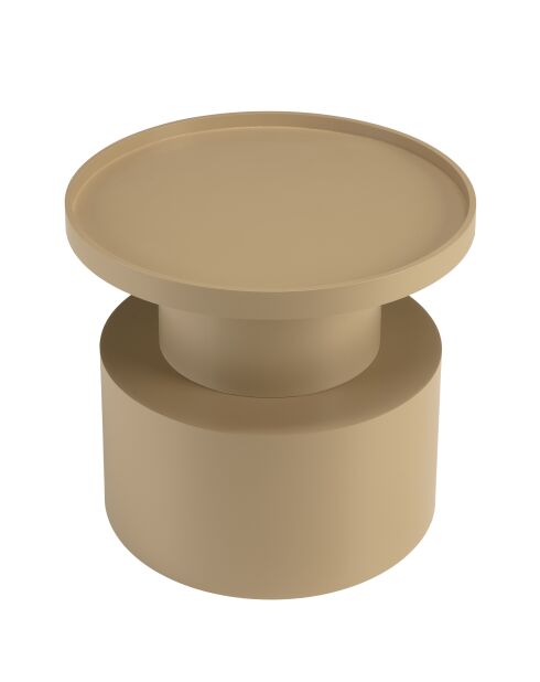 Table d'appoint ronde en bois peint Agathe taupe - 45x45x38cm