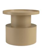 Table d'appoint ronde en bois peint Agathe taupe - 45x45x38cm