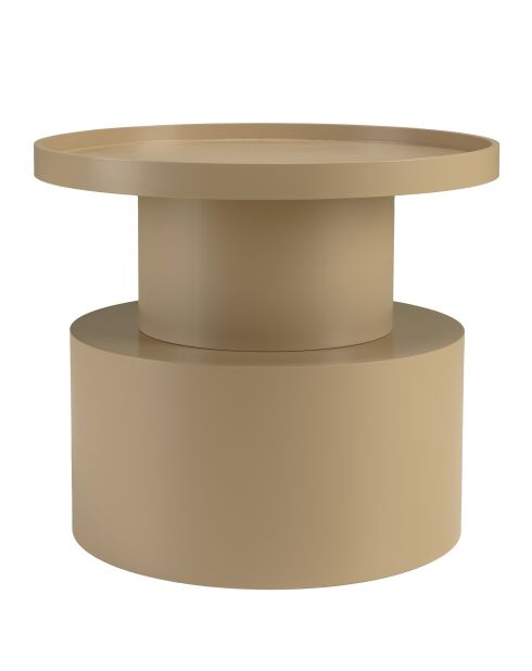 Table d'appoint ronde en bois peint Agathe taupe - 45x45x38cm