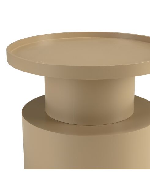 Table d'appoint ronde en bois peint Agathe taupe - 45x45x38cm