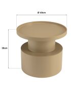 Table d'appoint ronde en bois peint Agathe taupe - 45x45x38cm