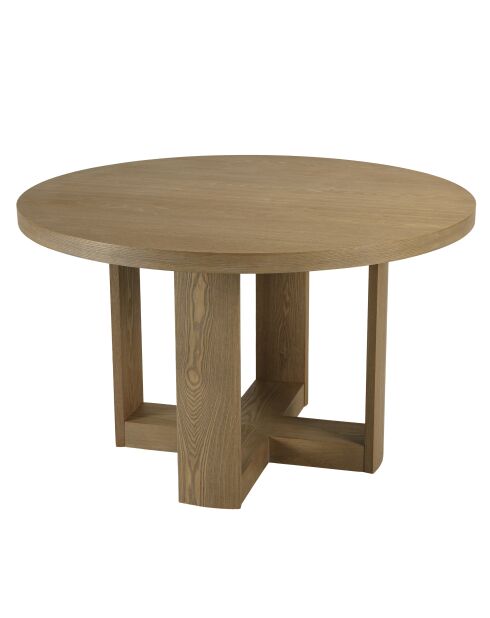 Table à manger ronde Ella design arrondi naturelle - 125x125x76.5cm