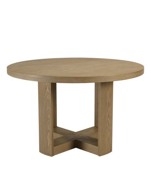 Table à manger ronde Ella design arrondi naturelle - 125x125x76.5cm