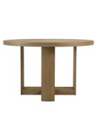 Table à manger ronde Ella design arrondi naturelle - 125x125x76.5cm