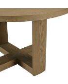 Table à manger ronde Ella design arrondi naturelle - 125x125x76.5cm