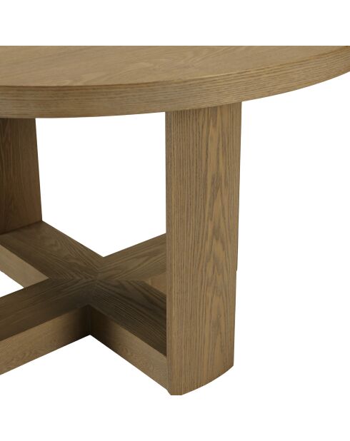 Table à manger ronde Ella design arrondi naturelle - 125x125x76.5cm