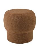 Pouf rond en tissu Agathe terracotta - 44x44x41cm