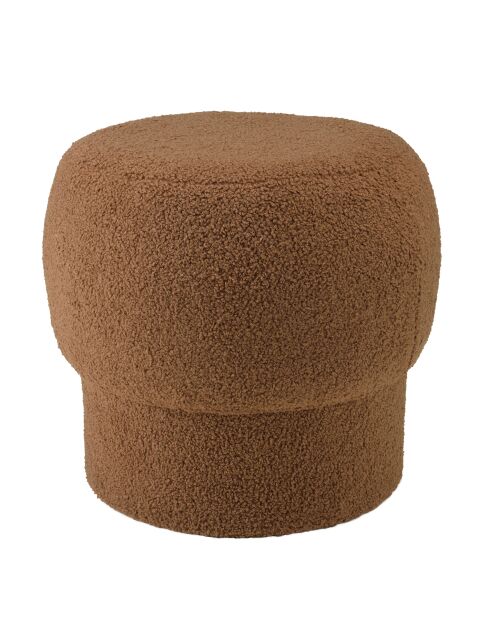 Pouf rond en tissu Agathe terracotta - 44x44x41cm